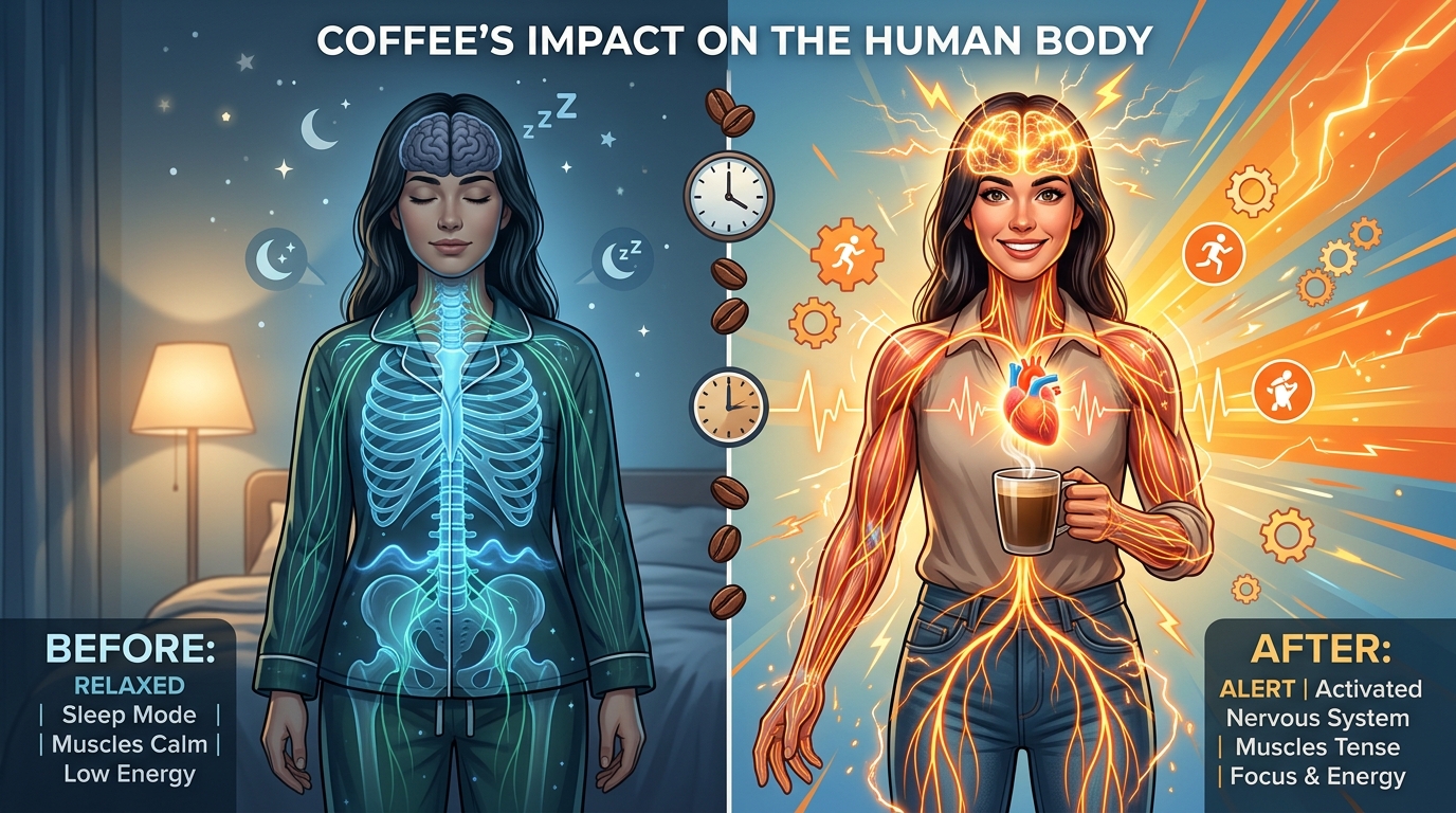 Xícara de café durante a noite representando dificuldade para dormir